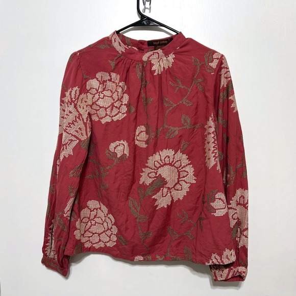 Anthropologie Tops - Anthropologie Payal Pratap Embroidered Blouse Size 6 Rhododendron Peasant Top